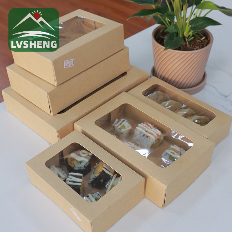 Novi izdelki Xiamen Lvsheng Factory -Sushi Togo Box z jasnim oknom